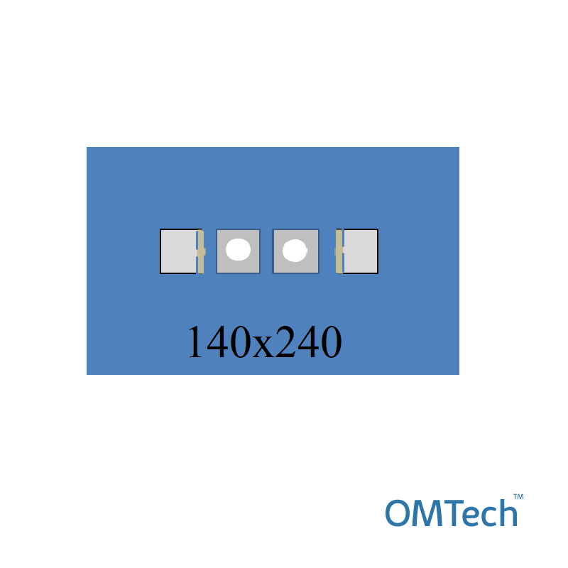 Покриття операційне OMTech™ офтальмологічне 140 см х 240 см, з двома адгез. опер. отворами розміром 30х22см та мішками приймальними (СММС - 40г/м2),стерильне